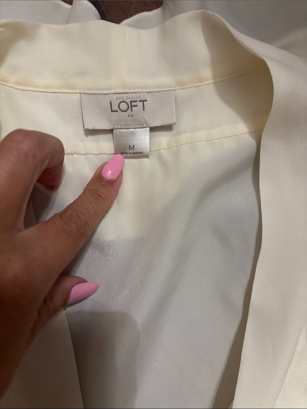 LOFT Cream Ruffle Tie-Neck Camisole & Blue V-Neck Shell Duo - Picture 2 of 3